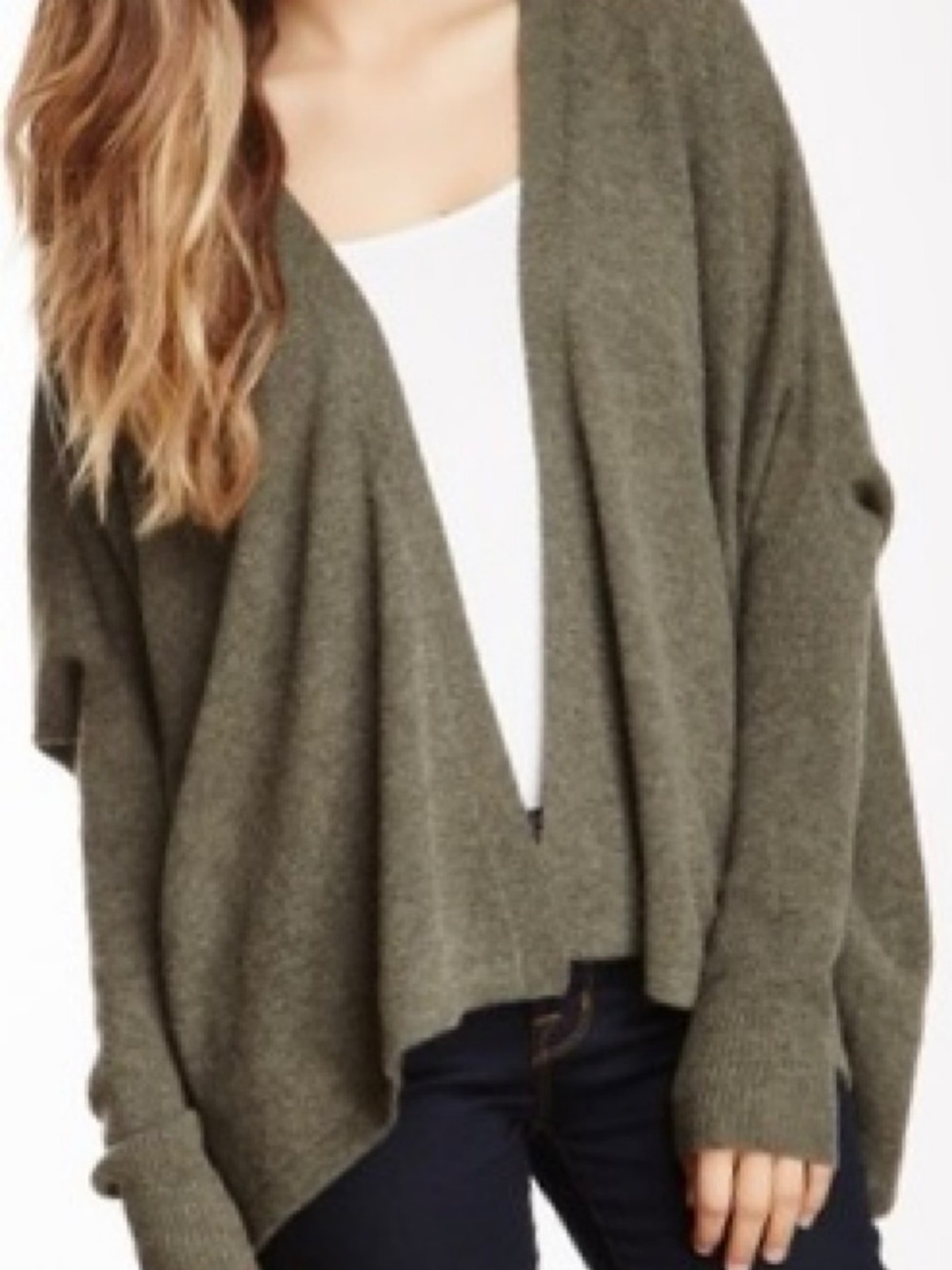 27 Miles Malibu Olive Green Cashmere Sweater
